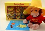 Curious George in Hat w/Teaset and Camping Book
