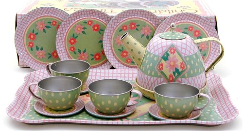 childrens metal tea set