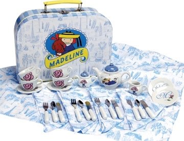 Tea Sets for Girls Madeline Books Theme 24 Pc Childrens Tea Set in Suitcase 